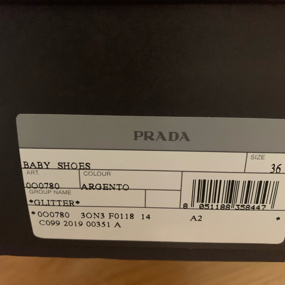 Prada silver Glitter Sneaker Silver Flat Sz 36 - Picture 5 of 5